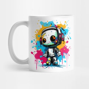 Cute cartoon Robot. Funny cyborg. Mug